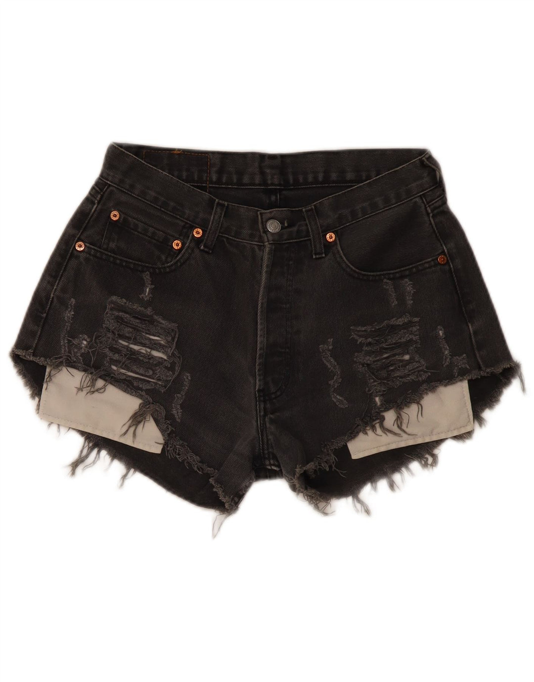 LEVI'S Womens 517 Denim Distressed Hot Pants W31 Medium  Grey Cotton