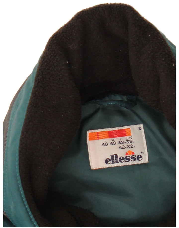 Ellesse Herre Hooded Windbreaker Jacket UK 38 Medium Green Colourblock