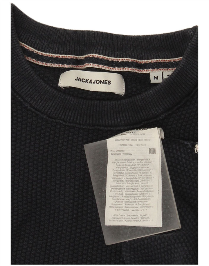 Jack & Jones Herre sweater med rund hals, mellemblå marineblå bomuld