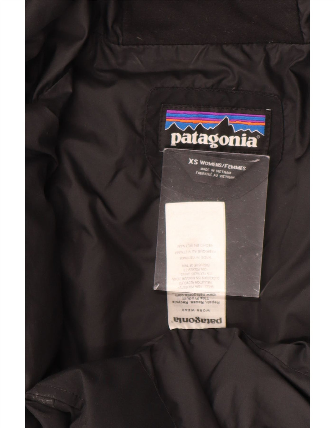 PATAGONIA Womens Hooded Padded Coat UK 6 XS Black Polyester