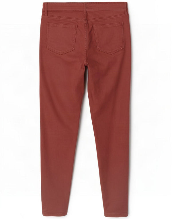 Fat Face Dame Jegging Jeans UK 14 Large W32 L28 Burgundy Viscose