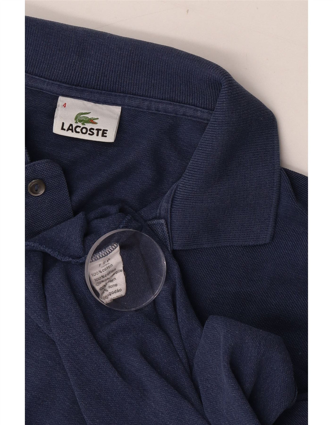 Lacoste herre poloshirt størrelse 4 Medium marineblå bomuld