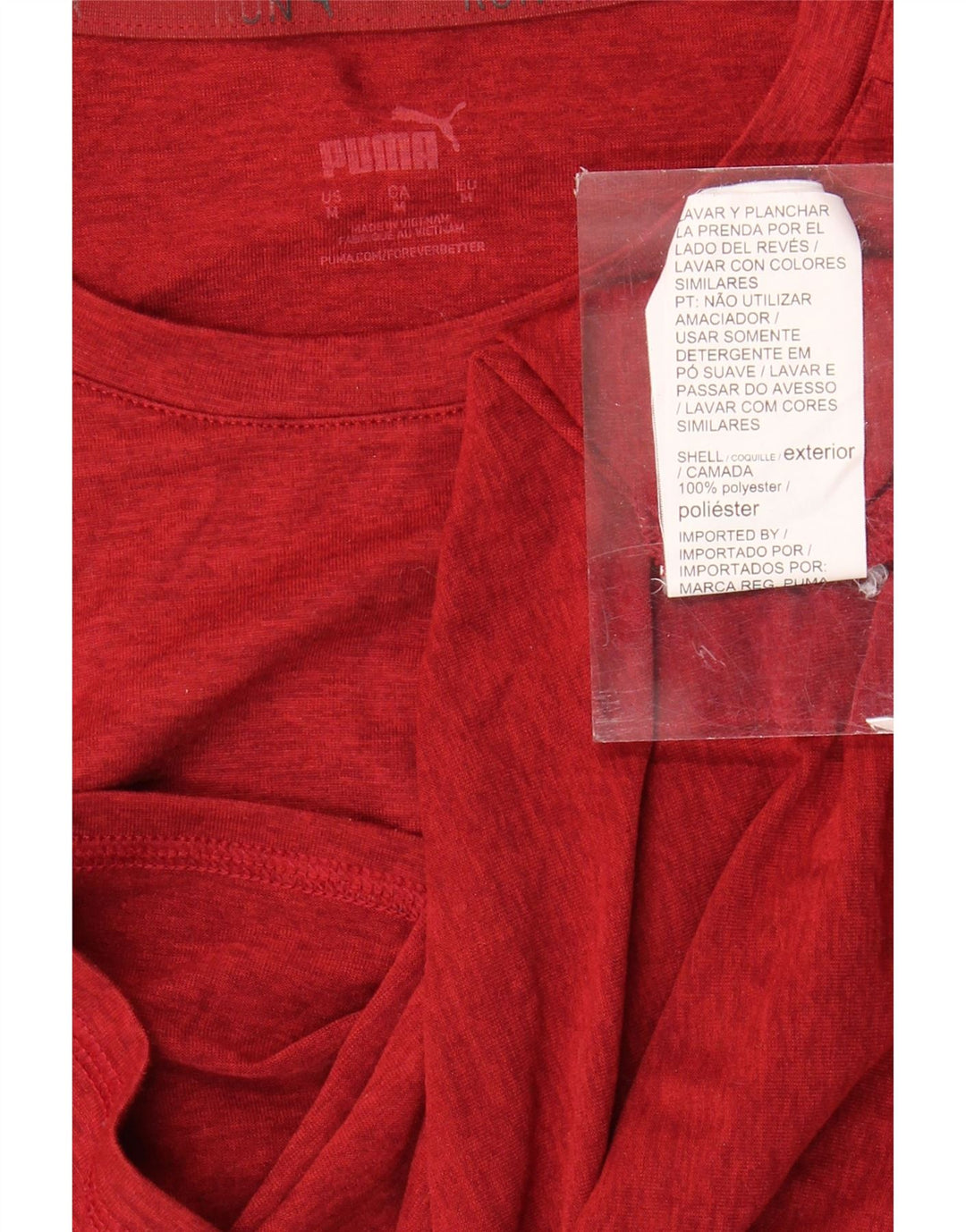 Puma Herre T-Shirt Top Medium Rød Polyester