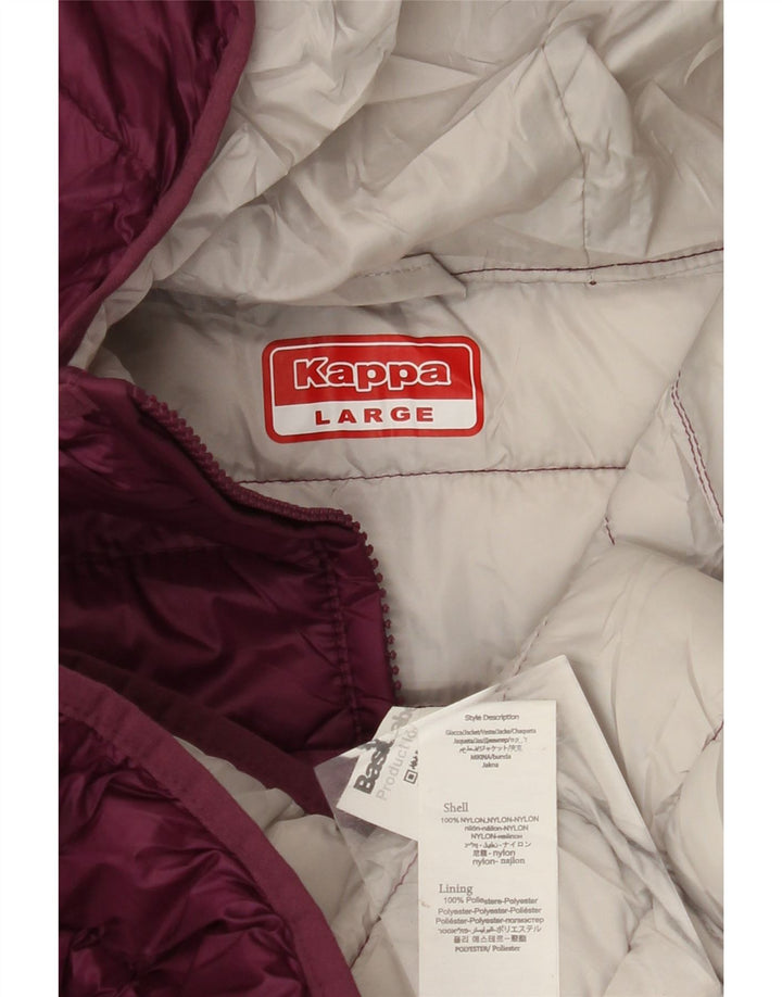 KAPPA Womens Padded Padded Jacket UK 16 Large Purple Nylon