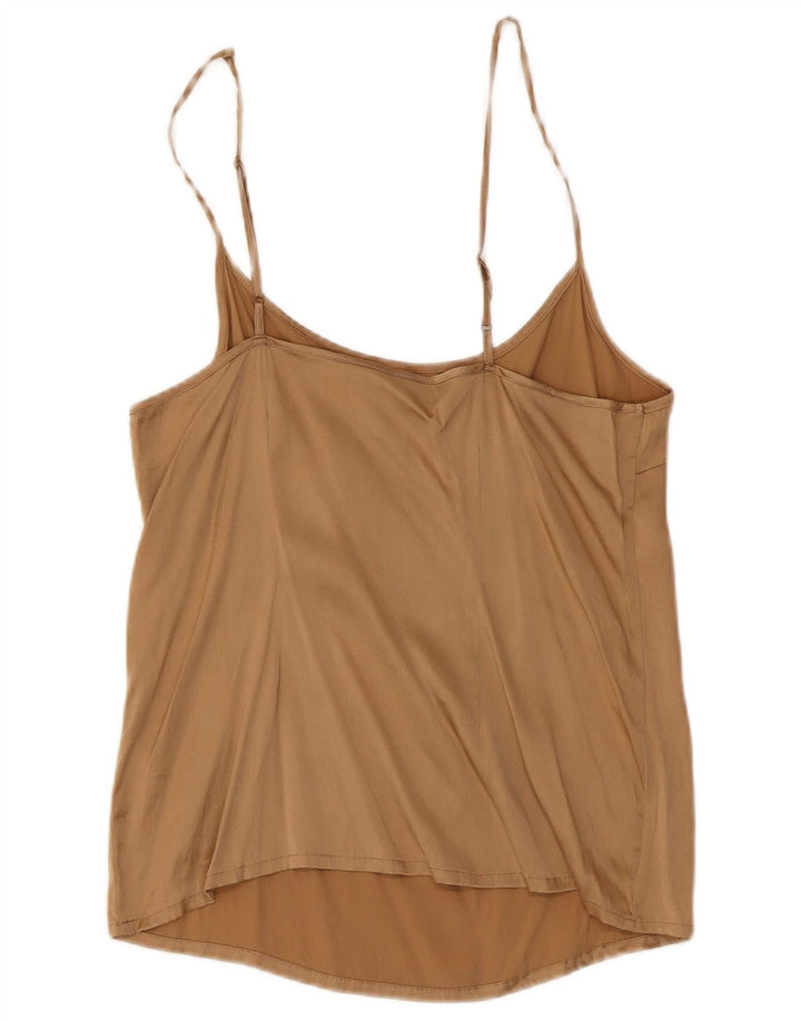 Vintage Dame Cami Top UK 8 Small Brown Silke