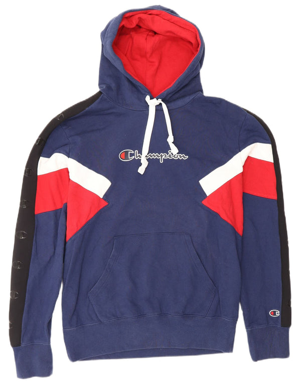 Champion Herre grafisk hættetrøje Jumper Medium Marineblå Colourblock Bomuld