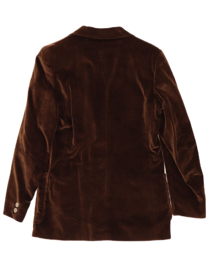 Vintage Dame 2 Button Velvet Blazer Jacket UK 8 Small Brown