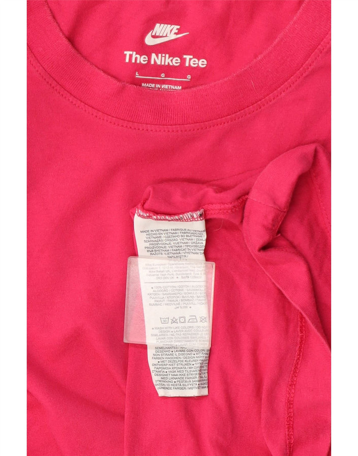 Nike Dame T-Shirt Top Stor Pink Bomuld