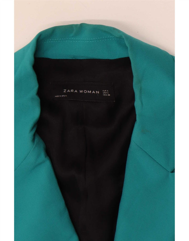Zara Dame 1 Knap Blazer Jacket UK 14 Stor turkis