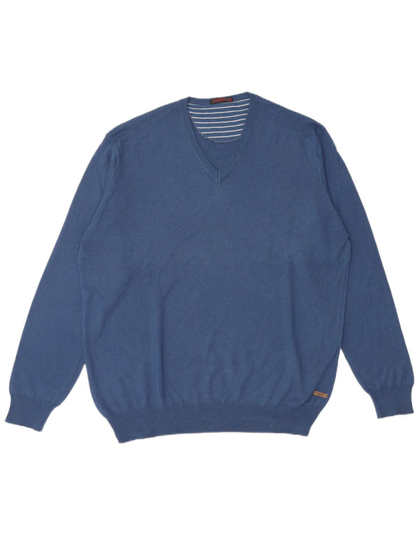Carrera Herre V-hals sweater 2XL Blå Uld