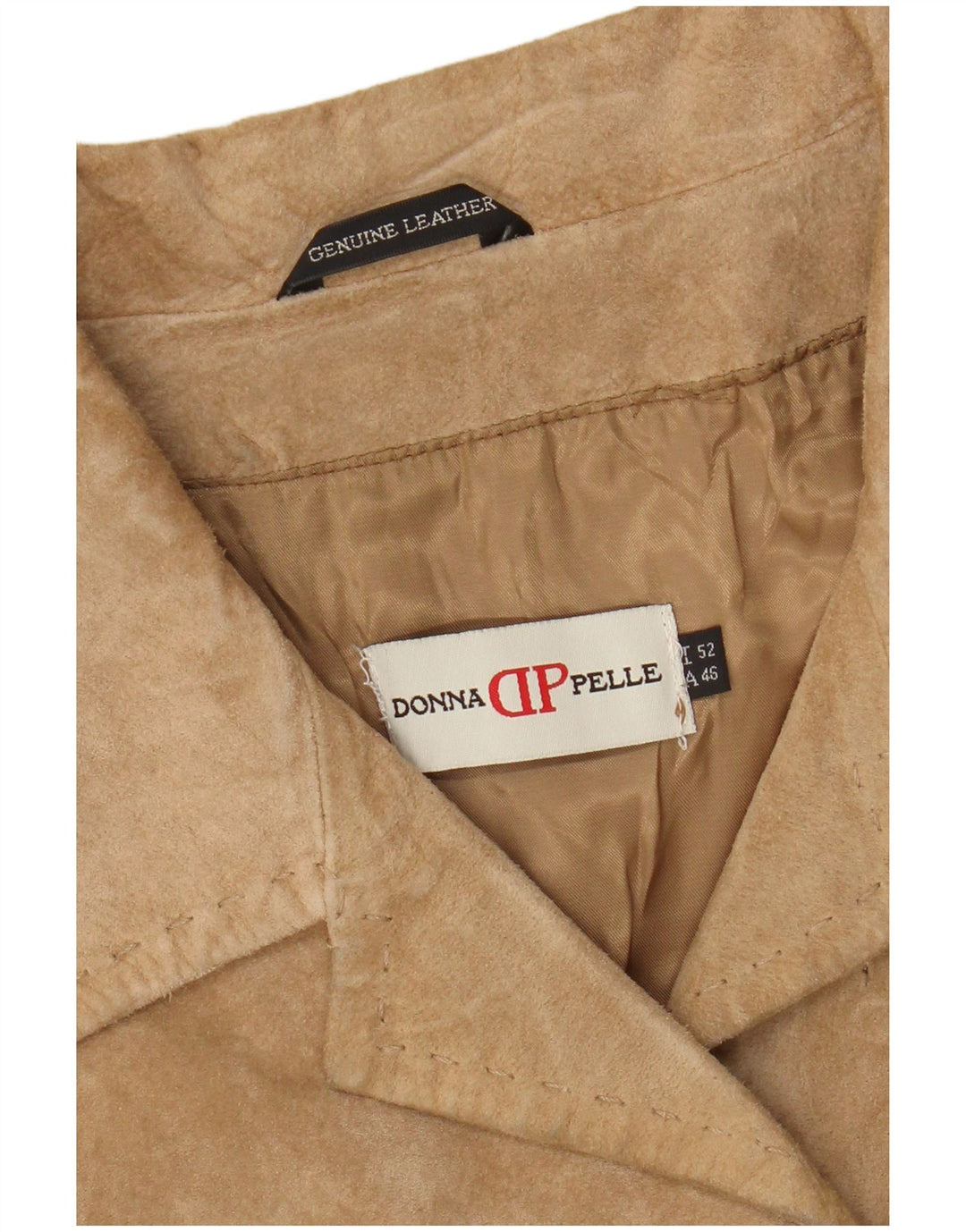 Donna Pelle Dame Ruskindsjakke IT 52 2XL Beige Læder