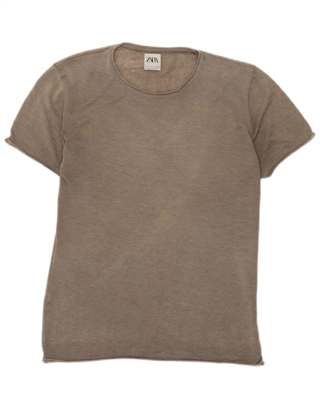 Zara T-Shirt Top UK 10 Lille Brun