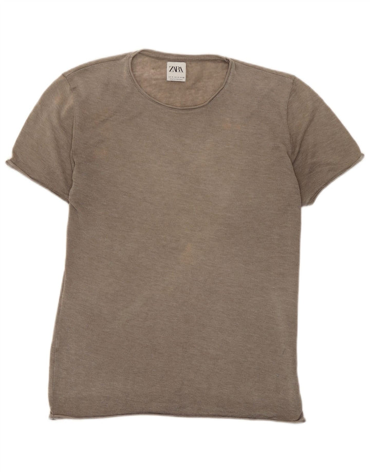 Zara T-Shirt Top UK 10 Lille Brun