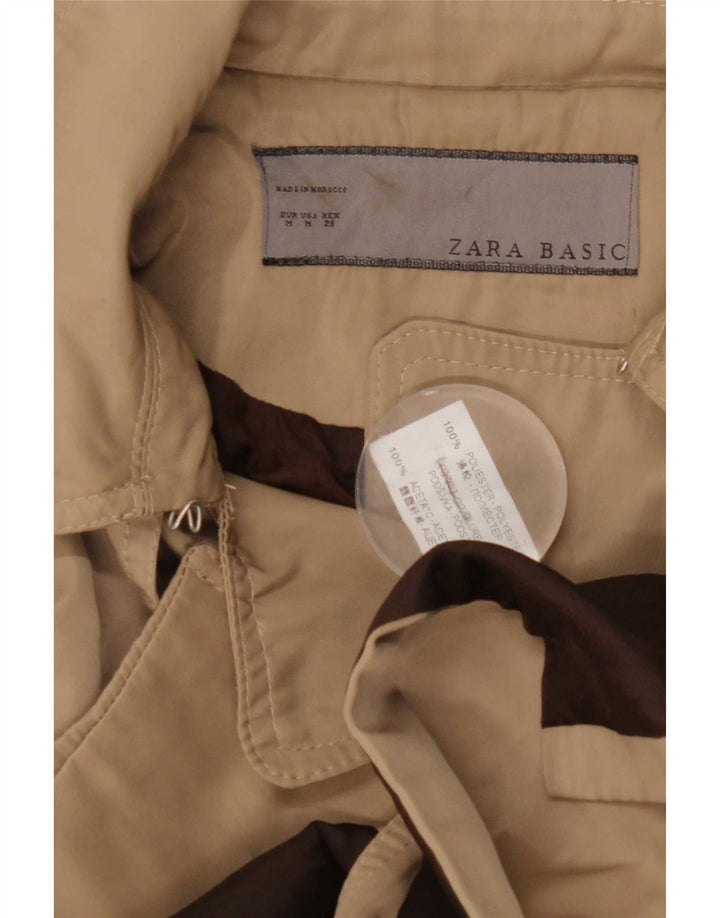 Zara Trench Coat til kvinder UK 14 Medium Beige Polyester