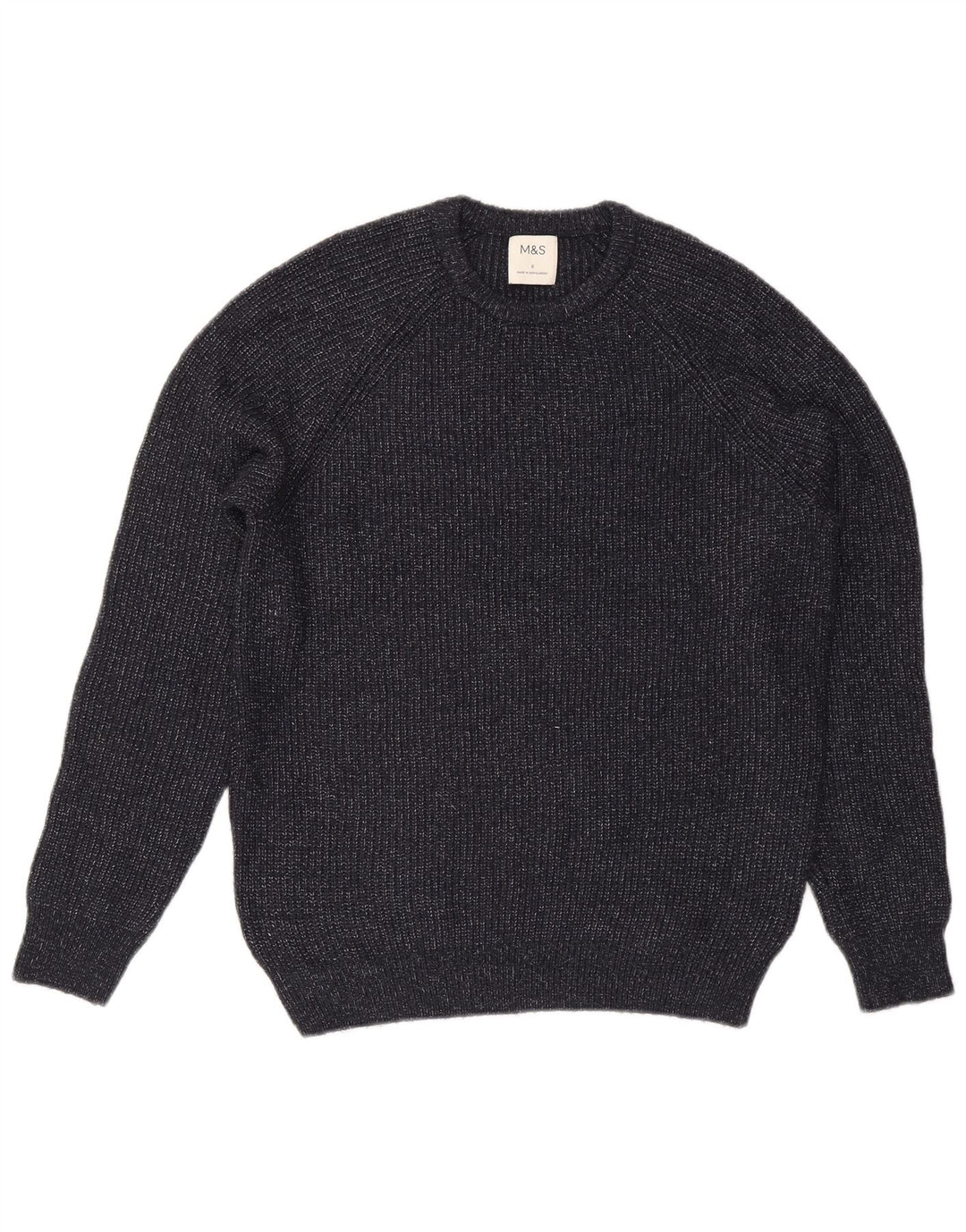 Marks & Spencer Herre sweater med rund hals, lille marineblå polyamid