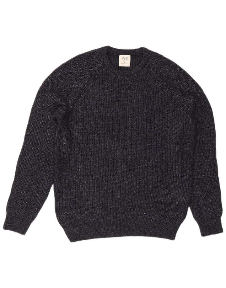 Marks & Spencer Herre sweater med rund hals, lille marineblå polyamid