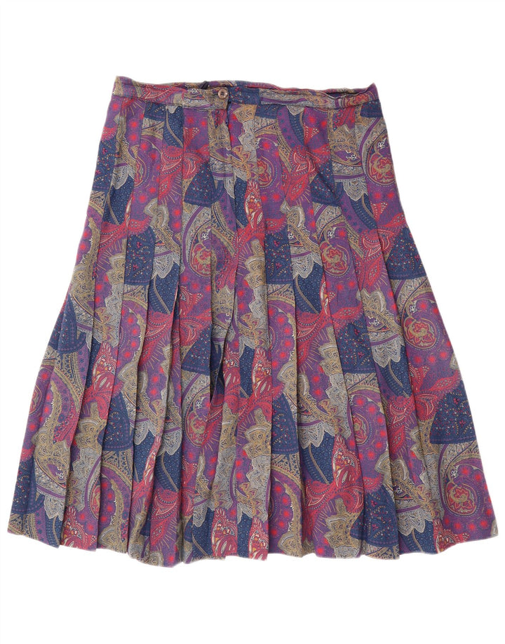 Vintage plisseret nederdel til kvinder W32 Stor flerfarvet Paisley