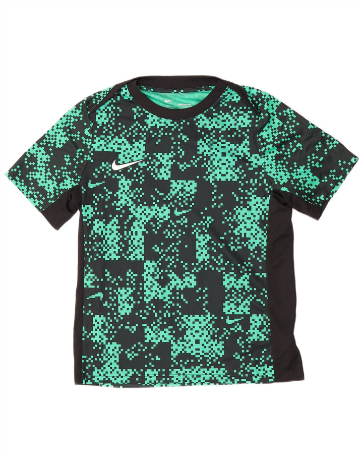 Nike Herre Dri Fit Abstrakt mønster Slim T-Shirt Top Medium Grøn Polyester
