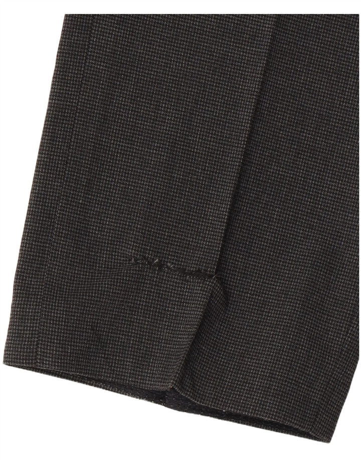 Zara Herre Slim Chino Bukser EU 42 Large W32 L32 Grå ternet uld