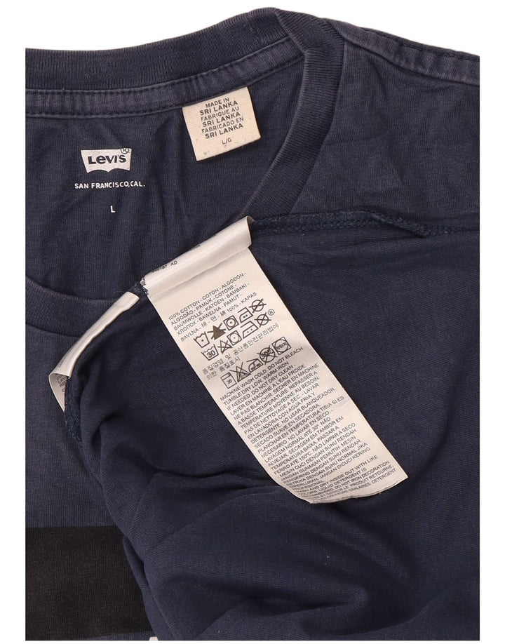 Levi's Herre grafisk T-shirt Top Stor marineblå bomuld