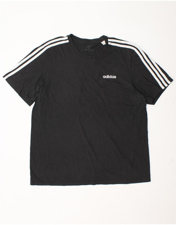 ADIDAS Herre T-Shirt Top XL Sort Bomuld