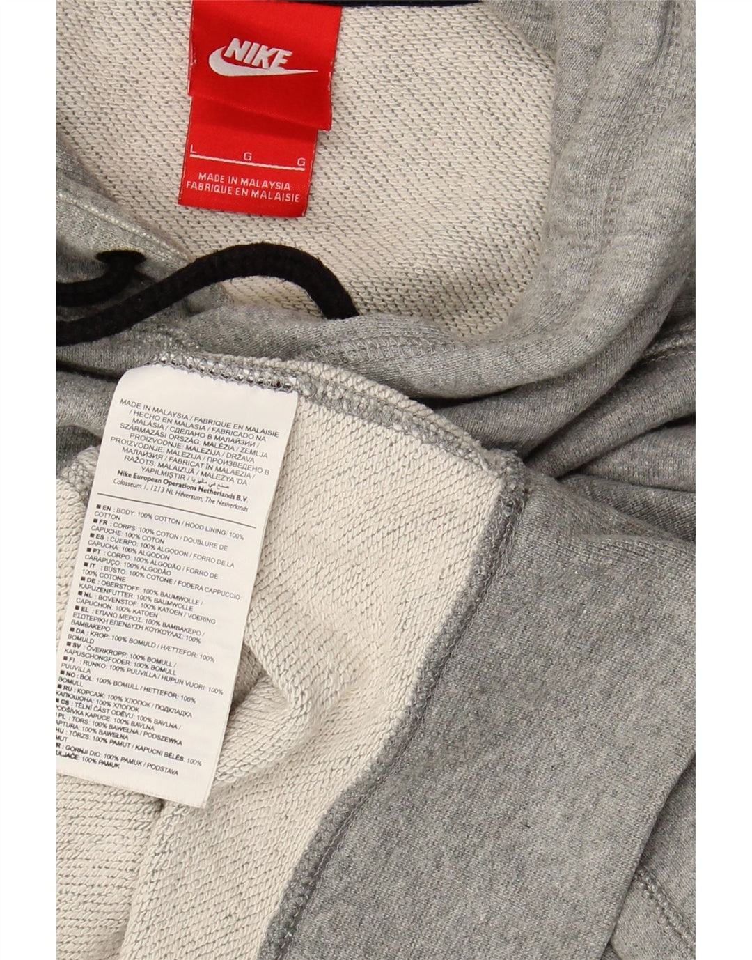 NIKE hættetrøje til mænd, stor grå bomuld