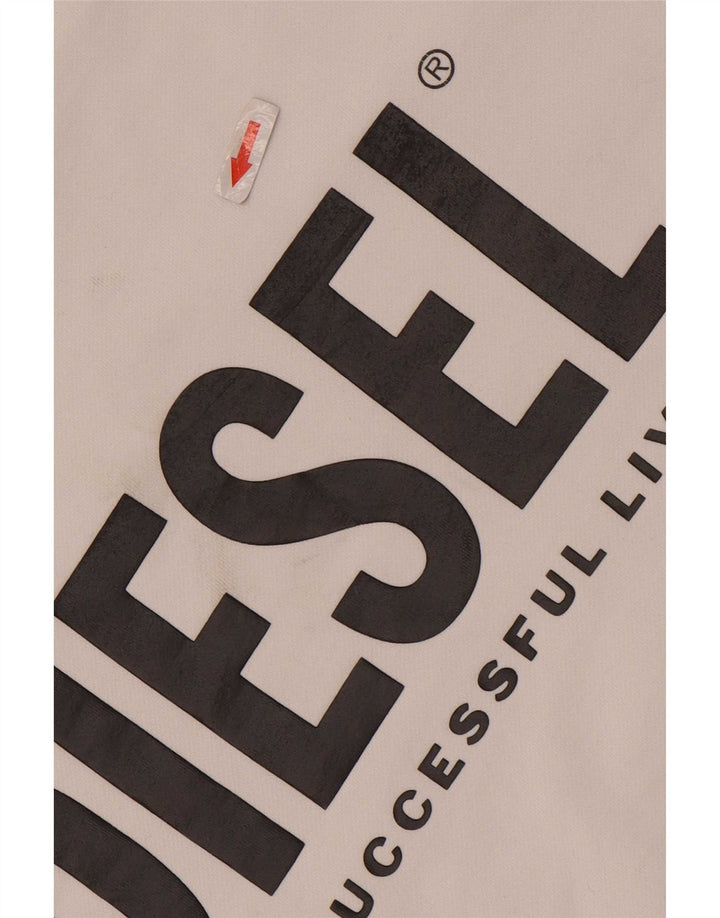 Diesel Herre Grafisk Sweatshirt Jumper Stor Hvid Bomuld