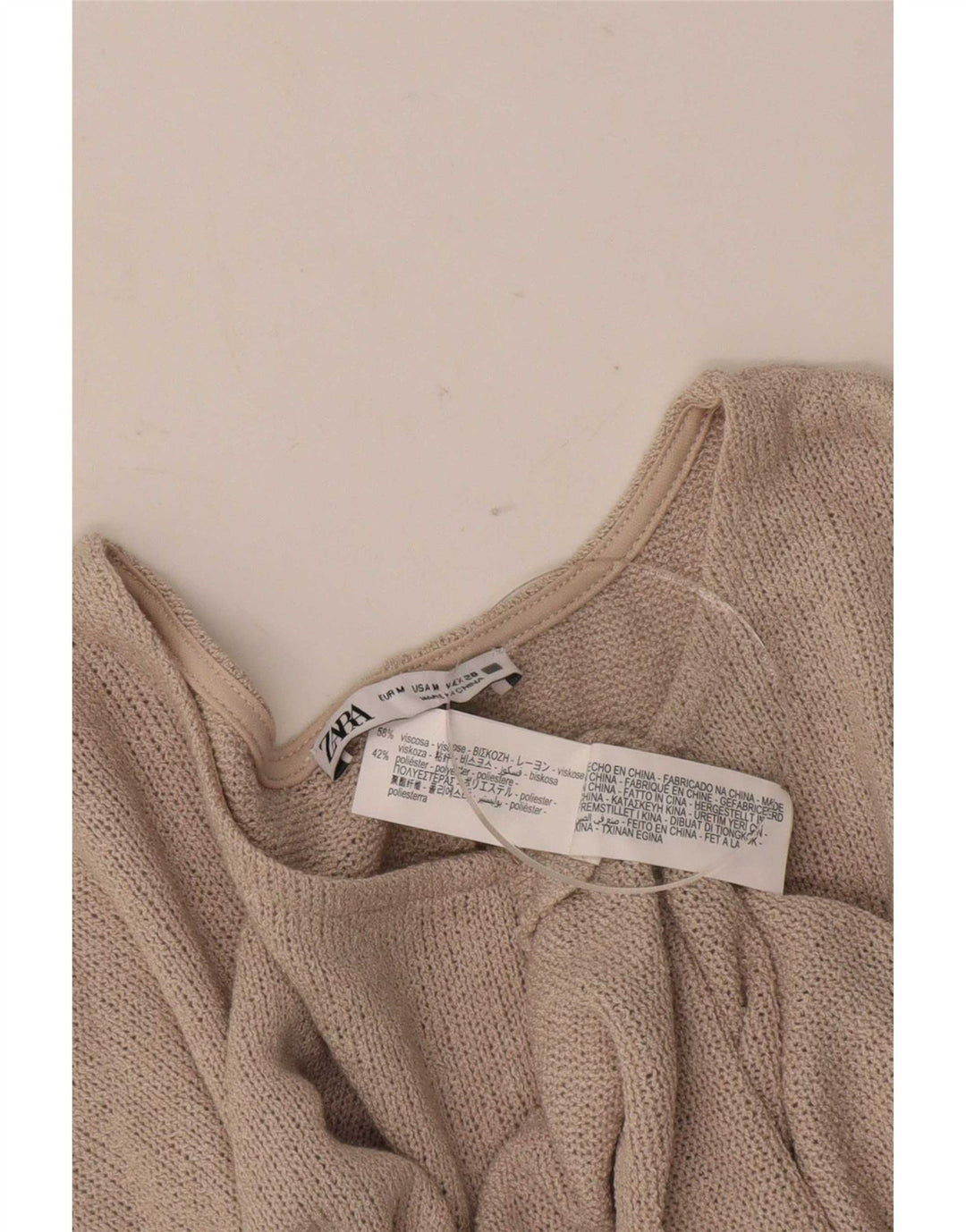 Zara Dame Oversized Bluse Top UK 14 Medium Grey Viscose