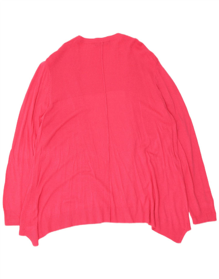 Marks & Spencer Womens Open Cardigan Sweater UK 14 Large Pink
