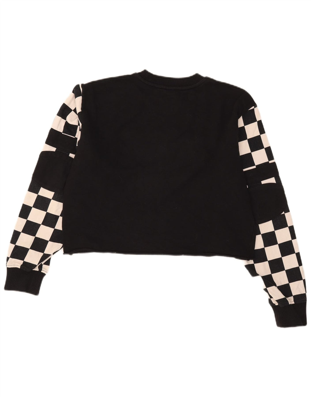 Vans Dame Crop Graphic Sweatshirt Jumper UK 14 Medium Sort Geometrisk