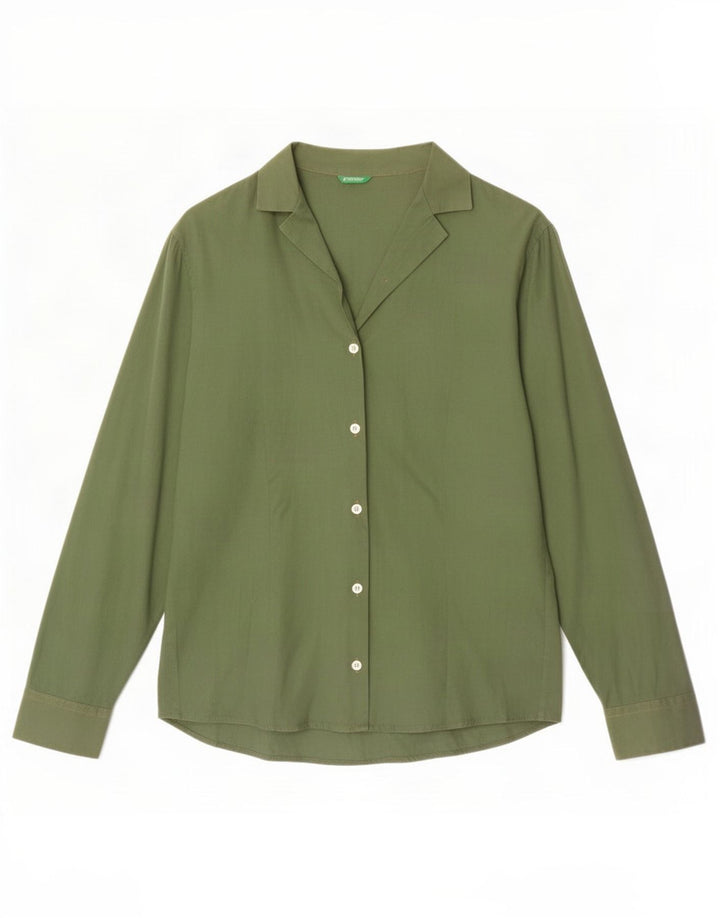 Benetton Dameskjorte UK 12 Mellemgrøn