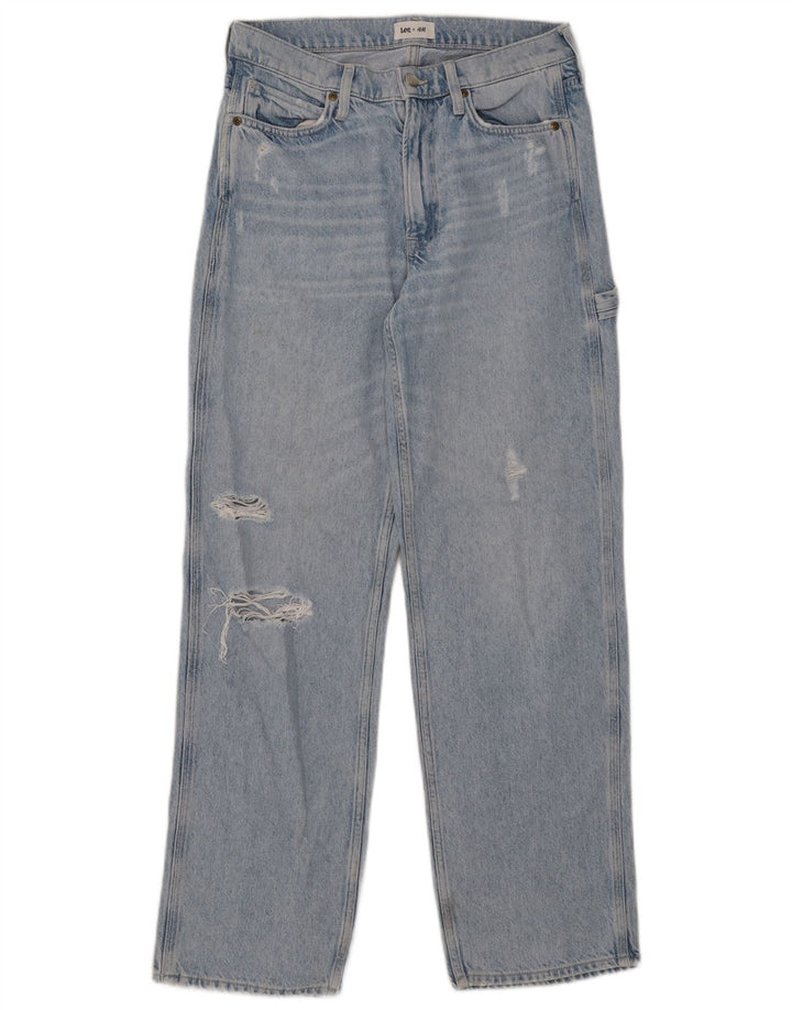 Lee Womens Distressed Straight Jeans EU 36 Small W30 L30 Blue Cotton