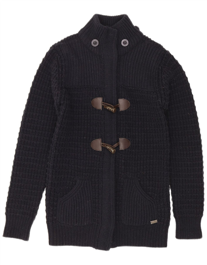 Ellesse Dame Cardigan Sweater UK 12 Medium Navy Blue Akryl