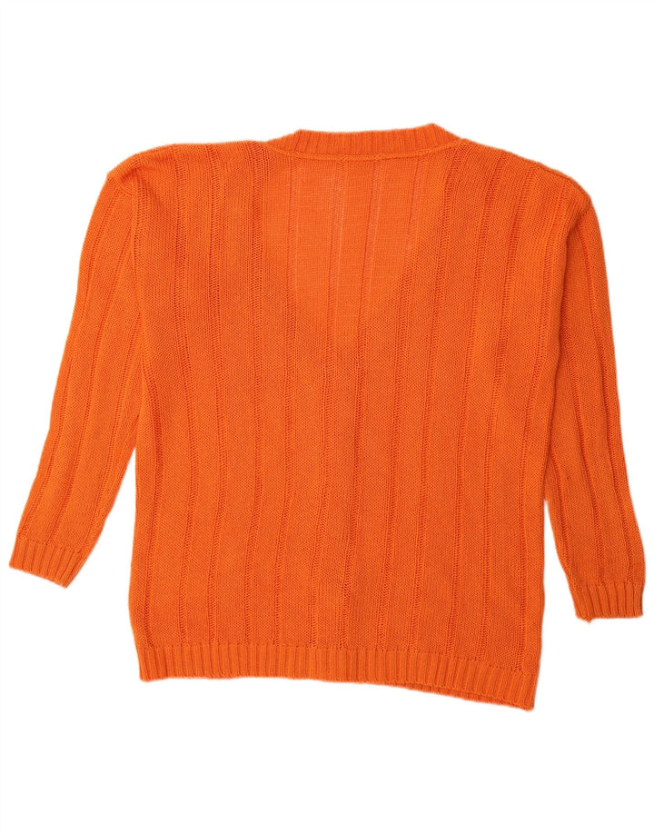 Vintage dame cardigan sweater UK 16 Large Orange