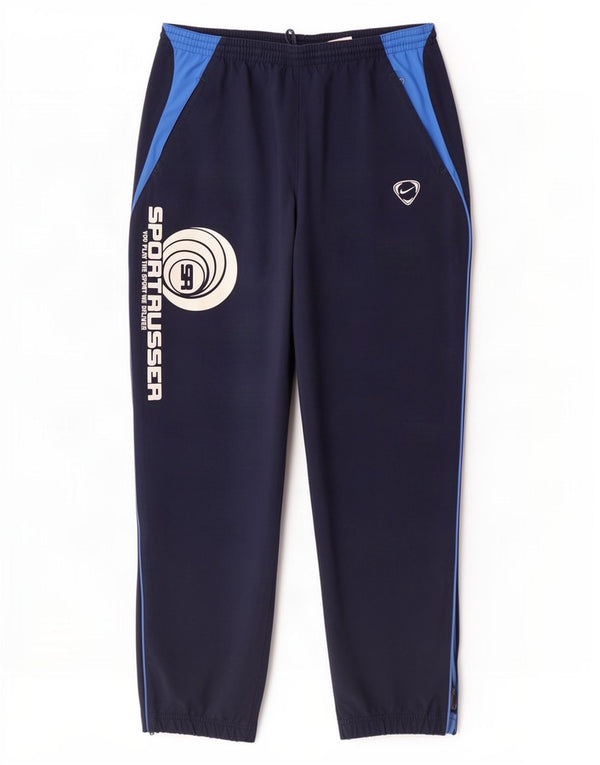 Nike Herre grafisk træningsdragt Bukser Joggers Large Navy Blue Colourblock