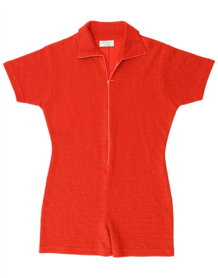 Vintage Dame Playsuit UK 12 Medium Red Flecked