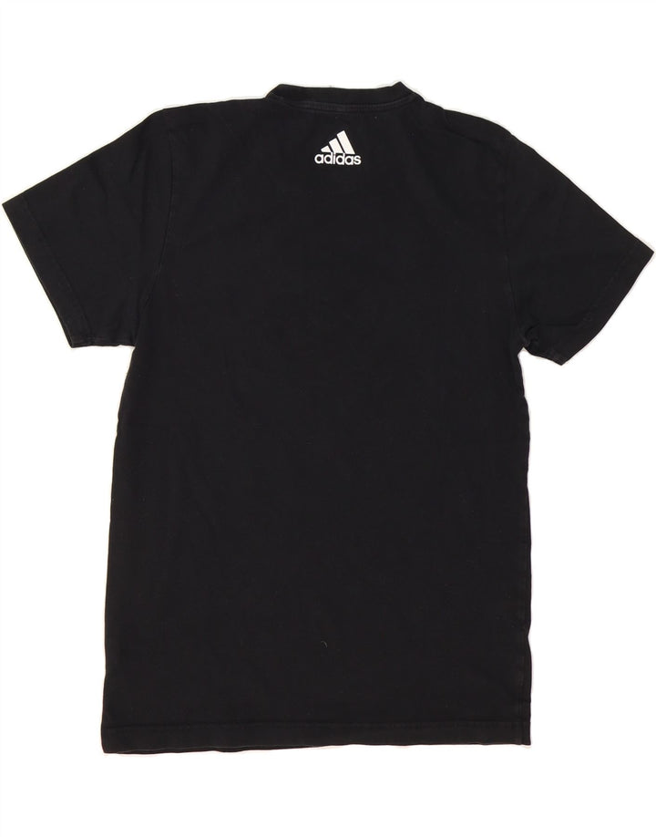 ADIDAS Mens Graphic T-Shirt Top Medium Black Cotton Vintage Adidas and Second-Hand Adidas from Messina Hembry 