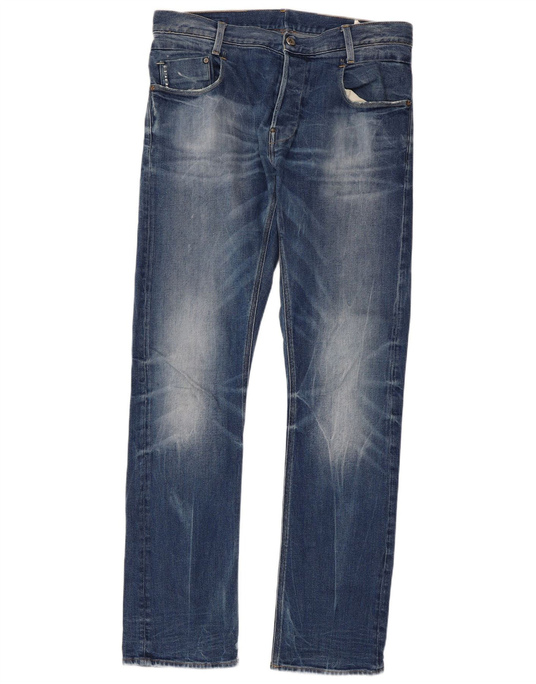 G-STAR Straight Jeans til mænd W36 L34 Blå Bomuld