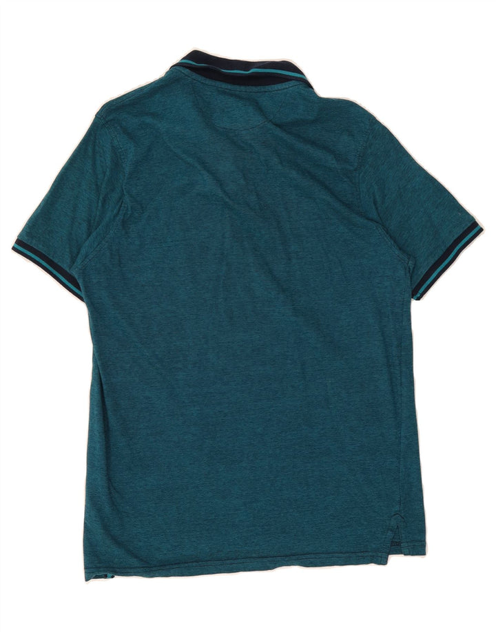 PIERRE CARDIN Mens Regular Fit Polo Shirt Medium Blue Flecked Cotton Vintage Pierre Cardin and Second-Hand Pierre Cardin from Messina Hembry 