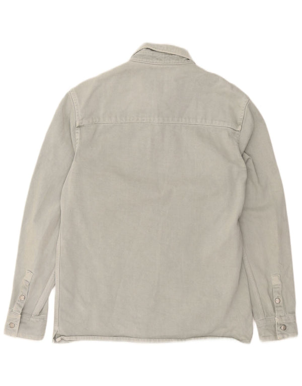 Zara Herre Relaxed Fit Denim Shirt Medium Grey Bomuld