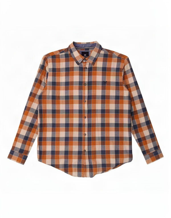 Crew Clothing Herre Classic Fit skjorte Stor brun Gingham Bomuld