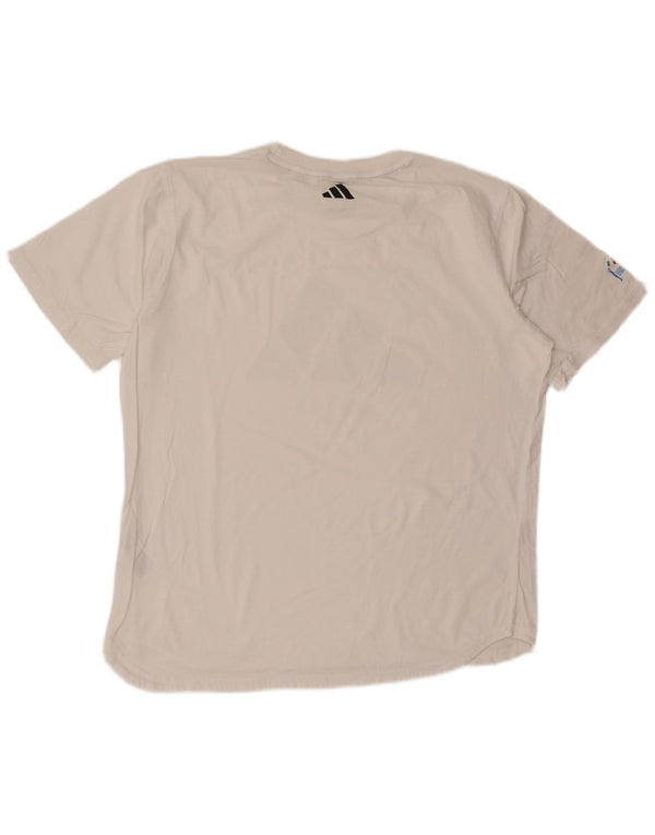 Adidas Mens Italia Regular Fit Graphic T-Shirt Top Large White Cotton