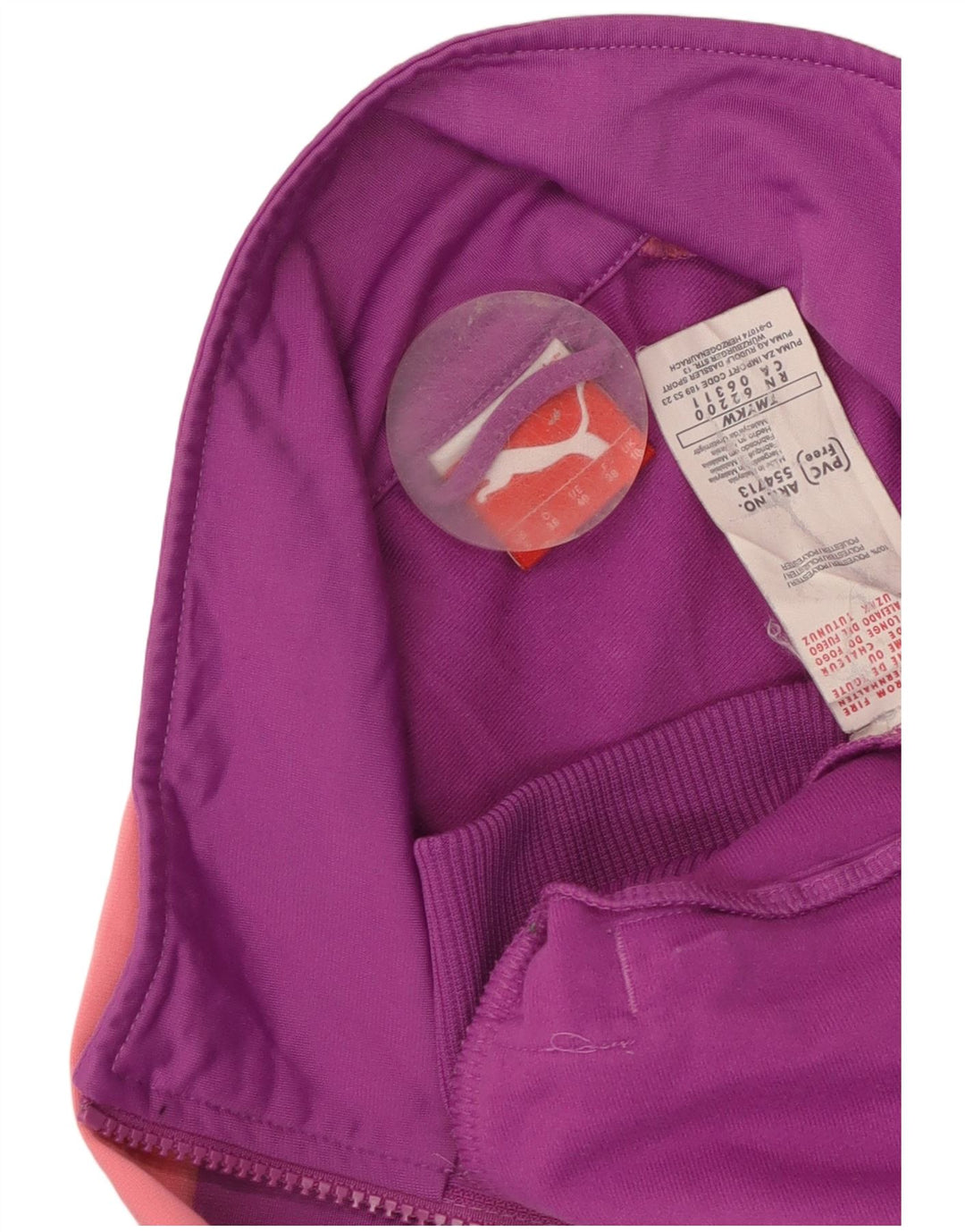 Puma træningsdragt topjakke til kvinder UK 10 Small Purple Colourblock Polyester