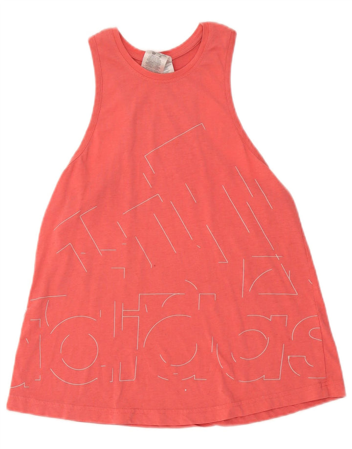 Adidas Dame Grafisk Vest Top UK 8/10 Small Pink Polyester