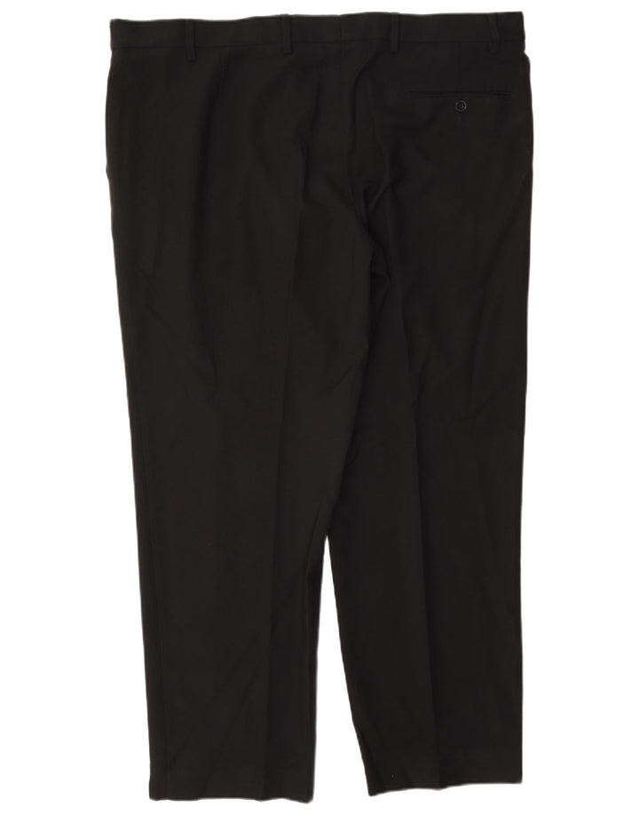 Marks & Spencer Herre Regular Fit Suit Bukser W42 L29 Sort Polyester