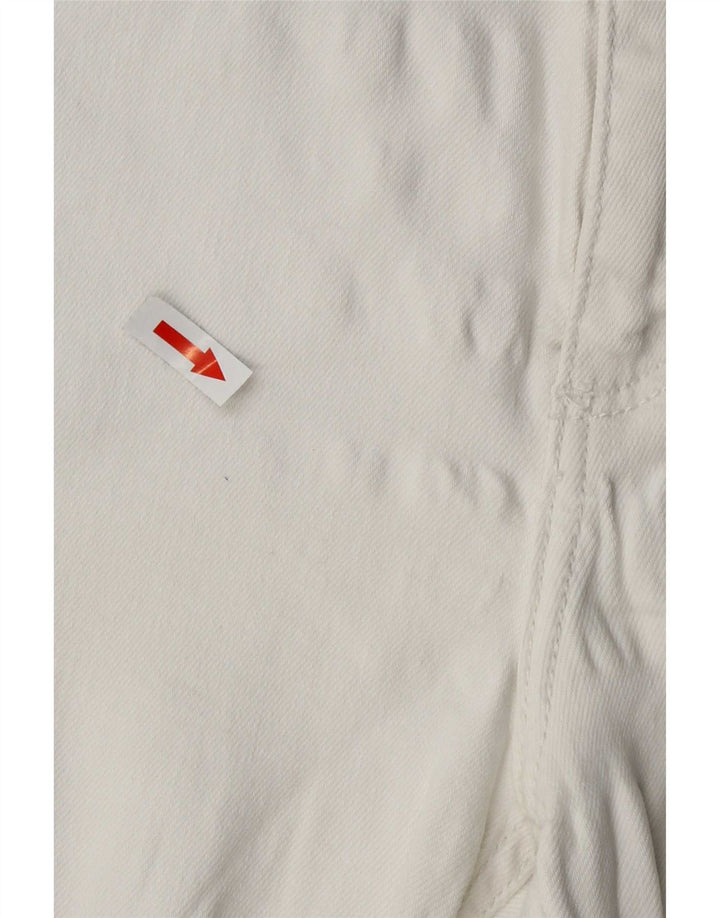 Zara Dame Straight Cropped Trousers Large W32 L25 White