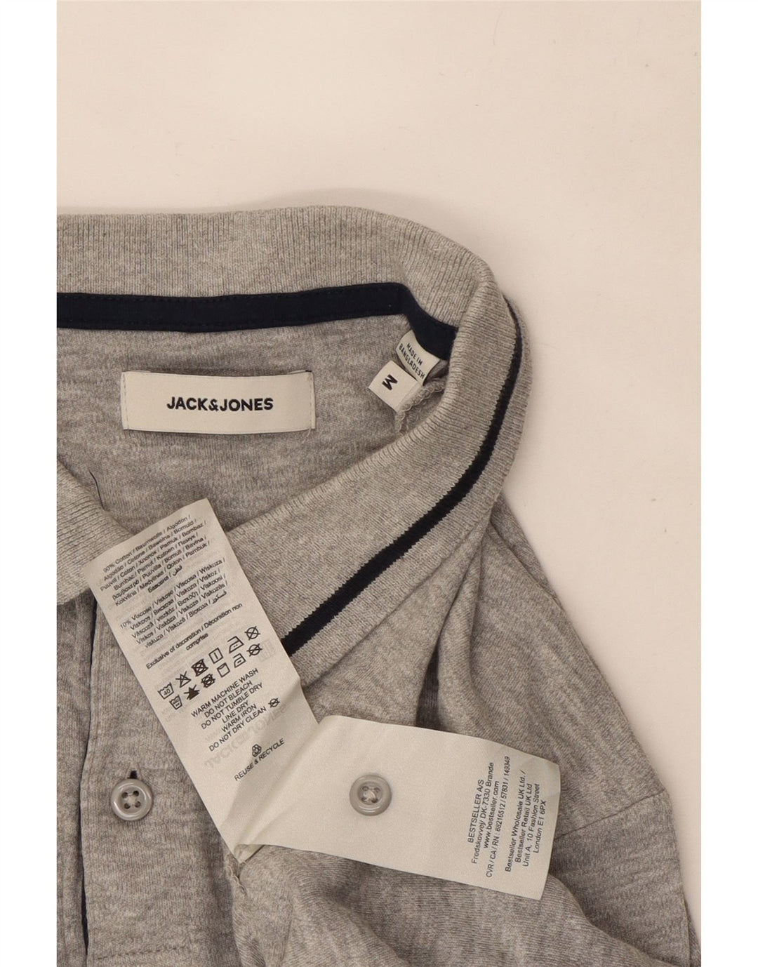 Jack & Jones herre poloshirt mellemgrå flækket bomuld