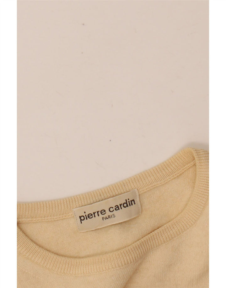 PIERRE CARDIN Dame Boat Neck Jumper Sweater UK 12 Medium Beige