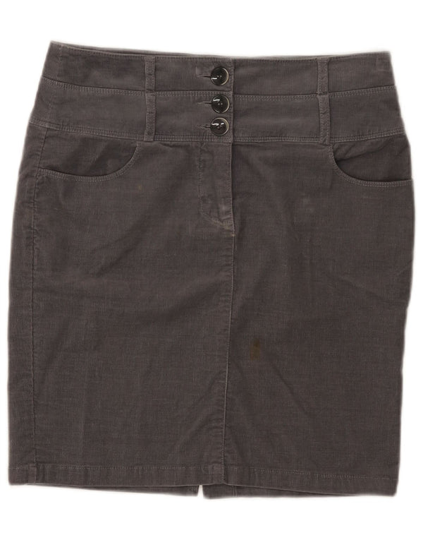 Benetton Dame Mini Corduroy Nederdel IT 42 Medium W30 Grå Bomuld