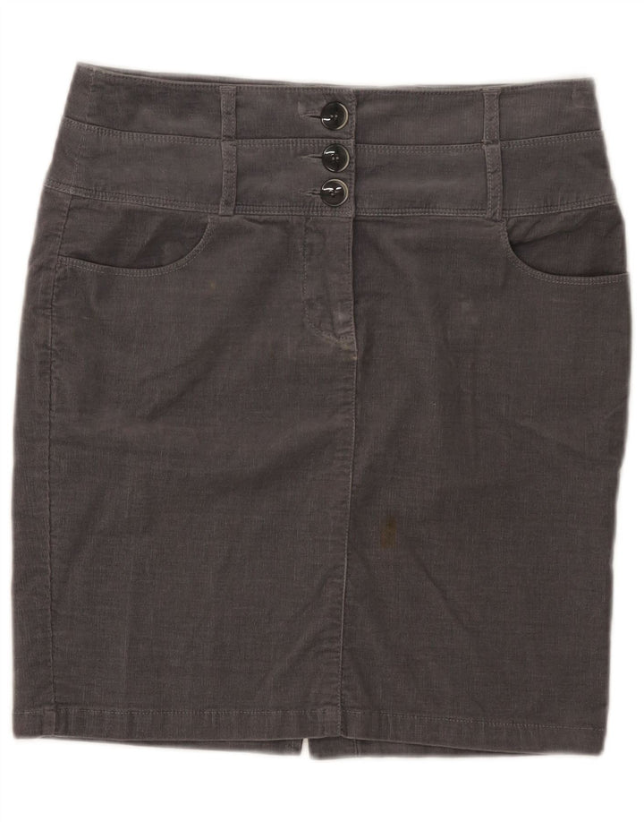 Benetton Dame Mini Corduroy Nederdel IT 42 Medium W30 Grå Bomuld